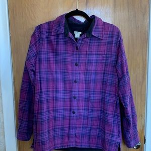 LL BEAN fleece-lined purple Buttondown